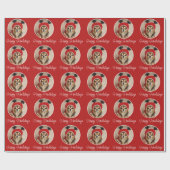 Happy Howlidays Red Dog Pet Foto Geschenkpapier (Flach)