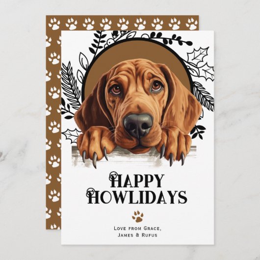 Happy Howlidays Redbone Coonhound Dog Weihnachten (Vorne/Hinten)