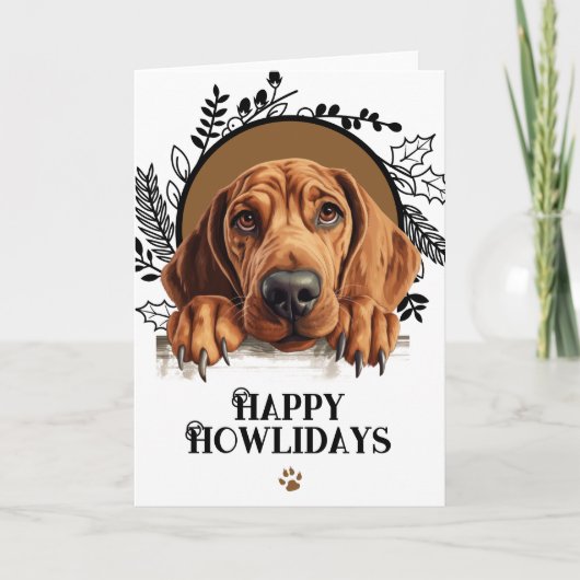 Happy Howlidays Redbone Coonhound Dog Weihnachten (Vorderseite)