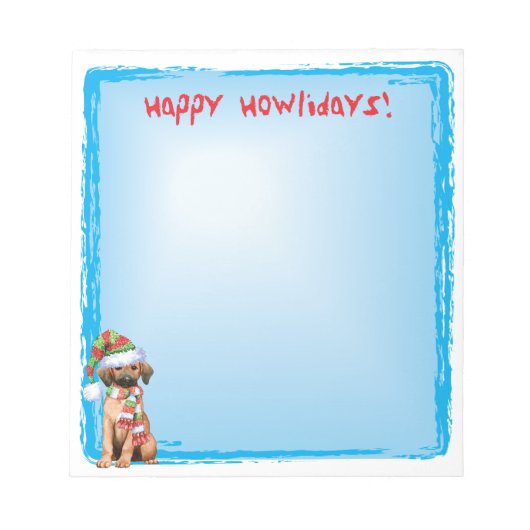 Happy Howlidays Redbone Notizblock (Vorderseite)