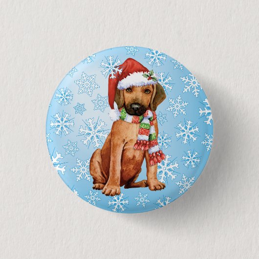 Happy Howlidays Rhodesian Ridgeback Button (Vorderseite)