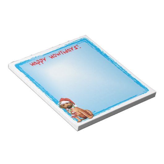 Happy Howlidays Rhodesian Ridgeback Notepad Notizblock (angewinkelt)