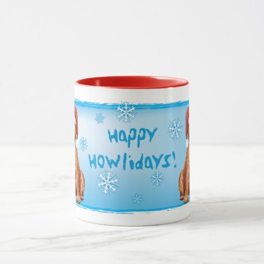 Happy Howlidays Rhodesian Ridgeback Tasse (Zentrum)