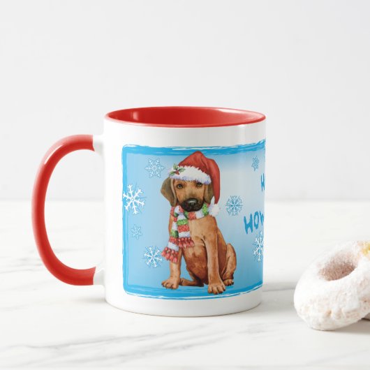 Happy Howlidays Rhodesian Ridgeback Tasse (Mit Donut)