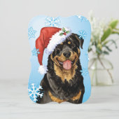 Happy Howlidays Rottweiler Feiertagskarte (Stehend Vorderseite)