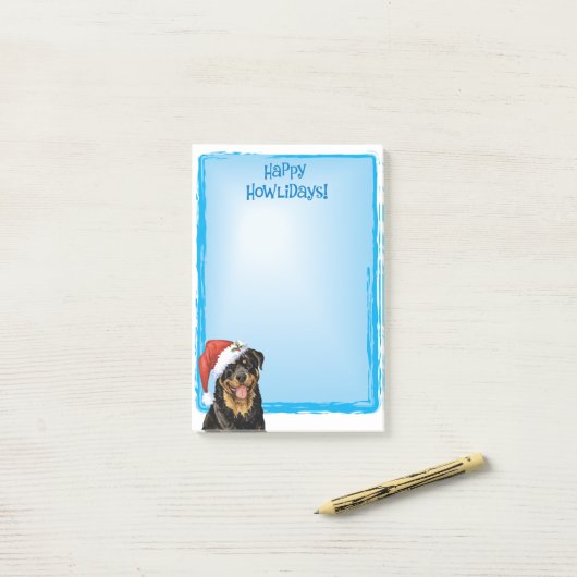 Happy Howlidays Rottweiler Post-it Klebezettel (Auf Schreibtisch)