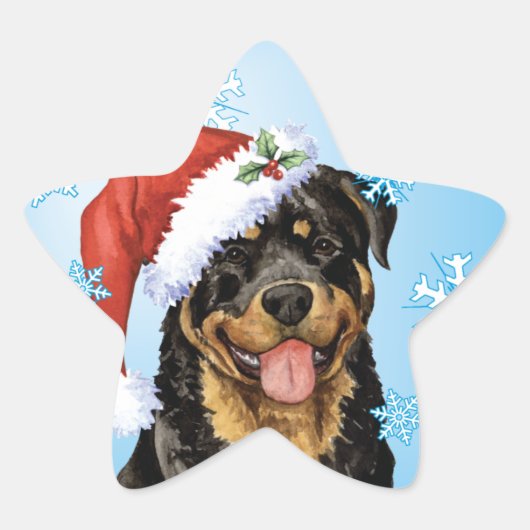 Happy Howlidays Rottweiler Stern-Aufkleber (Vorderseite)