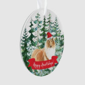 Happy Howlidays Rough Collie Hund Weihnachten Ornament (Vorderseite)