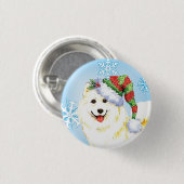 Happy Howlidays Samoyed Button (Vorne & Hinten)