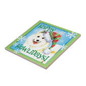 Happy Howlidays Samoyed Fliese (Seite)
