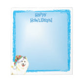 Happy Howlidays Samoyed Notizblock (Vorderseite)