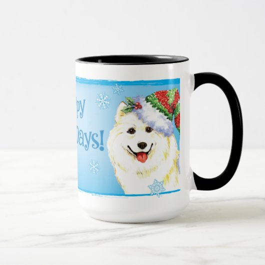 Happy Howlidays Samoyed Tasse (Rechts)