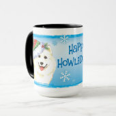 Happy Howlidays Samoyed Tasse (Vorderseite Links)