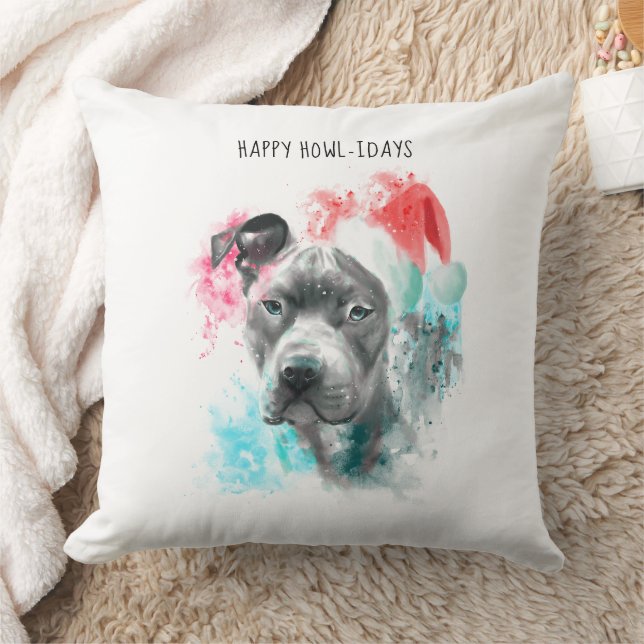 Happy Howlidays Santa Dog Xmas Kissen (Decke)