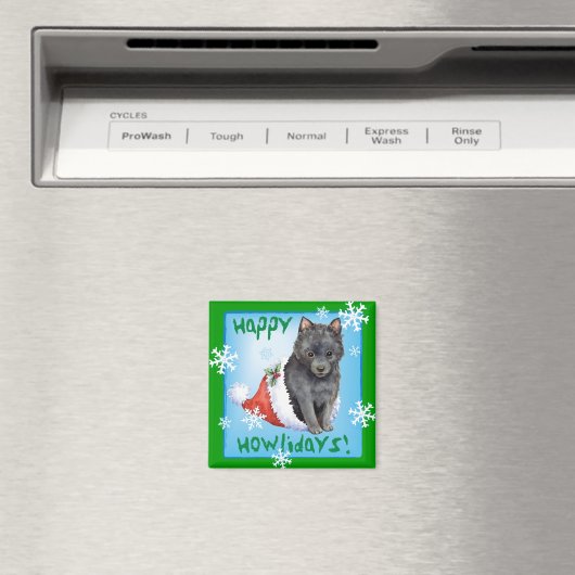 Happy Howlidays Schipperke Magnet (In Situ (Geschirrspüler))