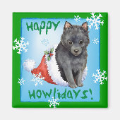 Happy Howlidays Schipperke Magnet (Vorne)
