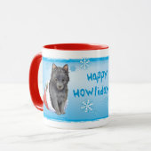 Happy Howlidays Schipperke Tasse (Vorderseite Links)