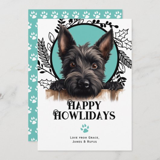 Happy Howlidays Scottish Terrier Dog Weihnachten (Vorne/Hinten)