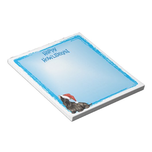 Happy Howlidays Scottish Terrier Notizblock (angewinkelt)