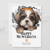 Happy Howlidays Shih Tzu Dog Weihnachten (Vorderseite)