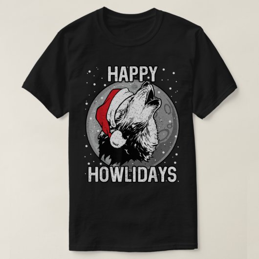 Happy Howlidays Shirt Weihnachtswolf (Design vorne)