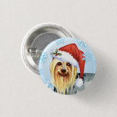 Happy Howlidays Silky Terrier Button (Vorne & Hinten)