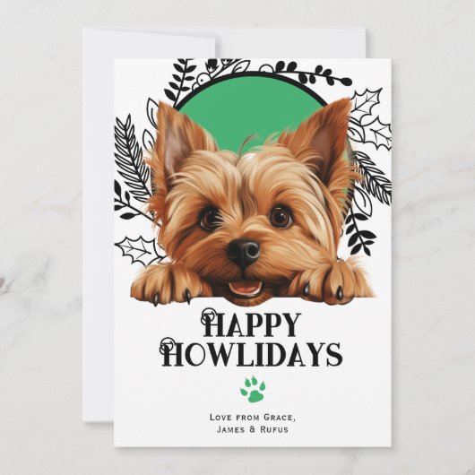 Happy Howlidays Silky Terrier Dog Weihnachten (Vorderseite)