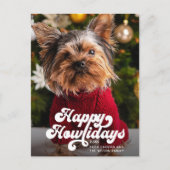 Happy Howlidays Simple Fun Modern Foto Holiday Postkarte (Vorderseite)