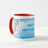Happy Howlidays Smooth Collie Tasse (Vorderseite Links)