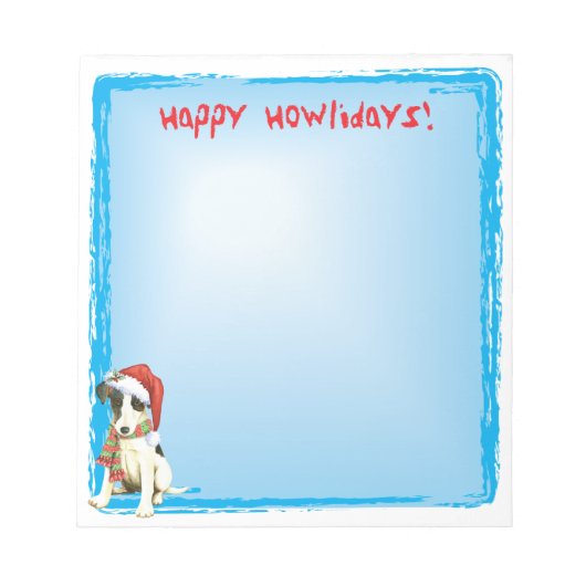 Happy Howlidays Smooth Fox Terrier Notizblock (Vorderseite)