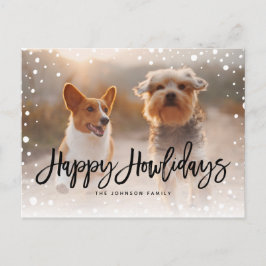 Happy Howlidays Snow | Foto für Heimtiere Feiertagspostkarte