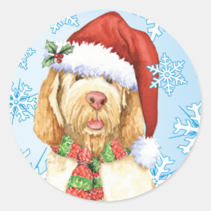 Happy Howlidays Spinone Italiano Runder Aufkleber