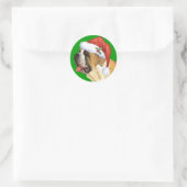 Happy Howlidays St Bernard Runder Aufkleber (Tasche)