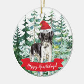 Happy Howlidays Stabyhoun Dog Keramik Ornament (Links)
