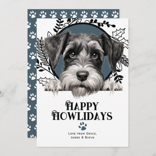 Happy Howlidays Standard Schnauzer Dog Weihnachten (Vorne/Hinten)
