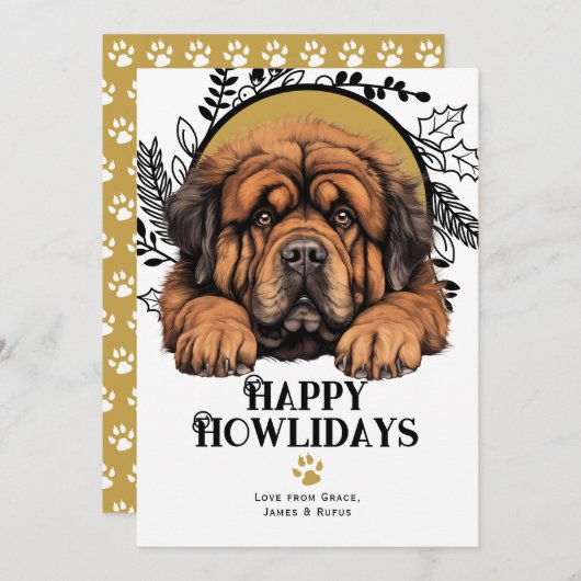 Happy Howlidays Tibetan Mastiff Dog Weihnachten (Vorne/Hinten)