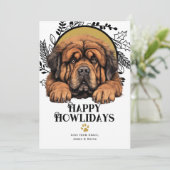 Happy Howlidays Tibetan Mastiff Dog Weihnachten (Stehend Vorderseite)