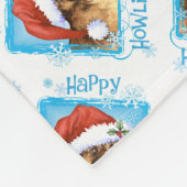 Happy Howlidays Tibetan Spaniel Fleece Blanket (Ecke)