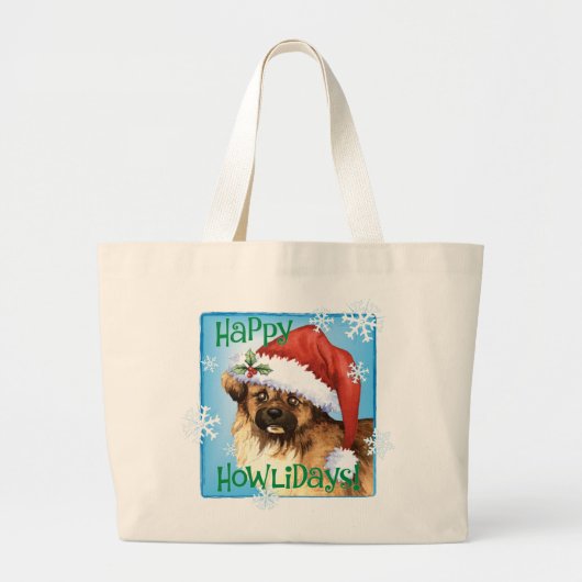Happy Howlidays Tibetan Spaniel Jumbo Stoffbeutel (Vorne)