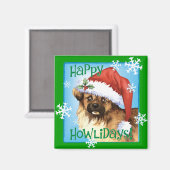 Happy Howlidays Tibetan Spaniel Magnet (Vorderseite/Rückseite)