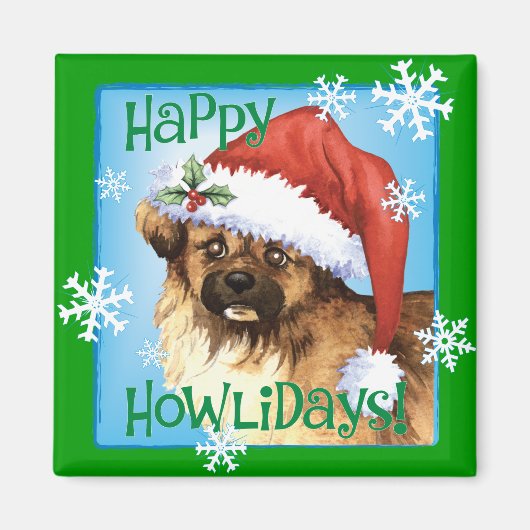 Happy Howlidays Tibetan Spaniel Magnet (Vorne)