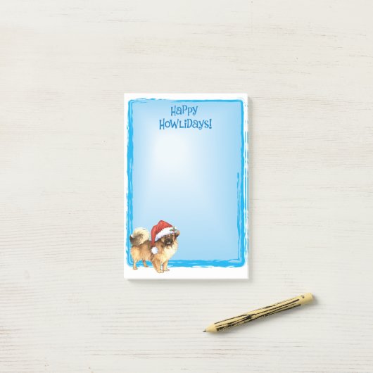 Happy Howlidays Tibetan Spaniel Post-it Klebezettel (Auf Schreibtisch)