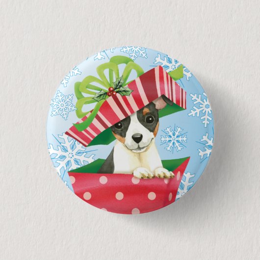 Happy Howlidays Toy Fox Terrier Button (Vorderseite)