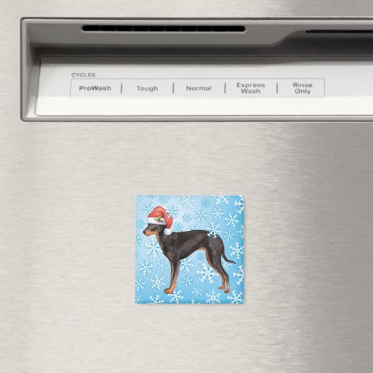 Happy Howlidays Toy Manchester Terrier Magnet (In Situ (Geschirrspüler))