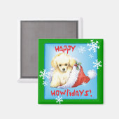 Happy Howlidays Toy Poodle Magnet (Vorderseite/Rückseite)