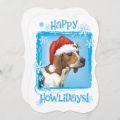Happy Howlidays Treeing Walker Feiertagskarte (Vorne/Hinten)