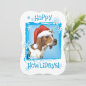 Happy Howlidays Treeing Walker Feiertagskarte (Stehend Vorderseite)
