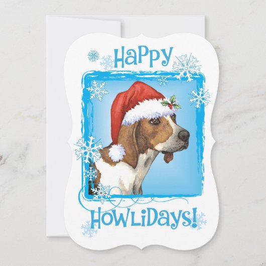 Happy Howlidays Treeing Walker Feiertagskarte (Vorderseite)