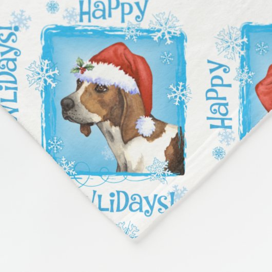 Happy Howlidays Treeing Walker Fleece Blanket (Ecke)