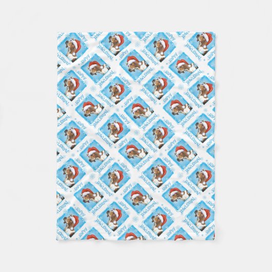 Happy Howlidays Treeing Walker Fleece Blanket (Vorderseite)